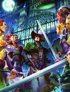 Adventurers assembled in front of Hell's Heart.