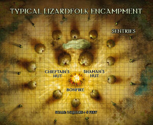 A plan of a typical lizardfolk camp.
