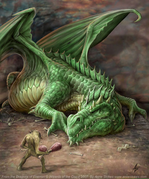 fantasy green dragon