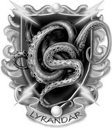 A black and white version of the House Lyrandar seal.