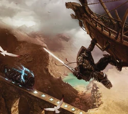 Warforged, elemental airship, and lightning rail