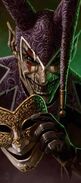 An unmasked Marrot the Fool, The gnome wyrd court jester of the Fading Dream, advisor to Shan Lian Doresh, and leader of the Harlequinade.