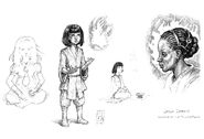 Concept art for Jaela Daran by Mark Tedin.