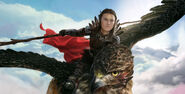 A Vadalis human druid and griffon rider. Note this is an earlier, younger version of the artwork by Paul Scott Canavan appearing in Rising from the Last War, page 42.