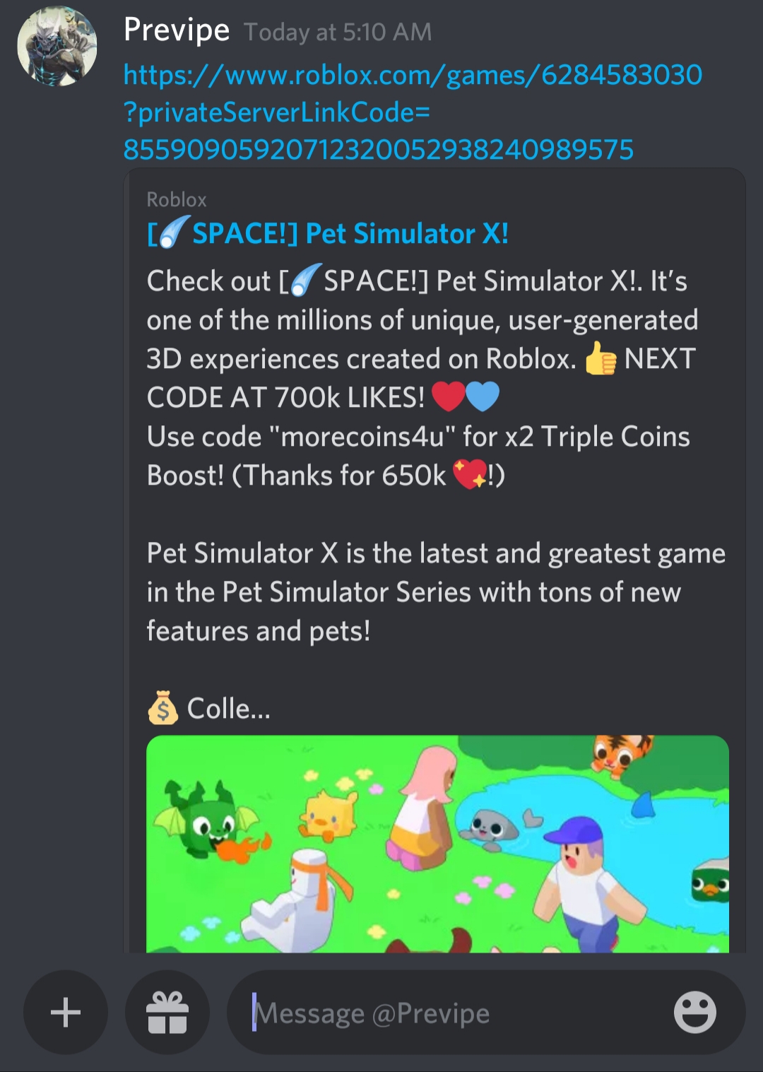 discord link in description/ look how people can scam in pet simulator x