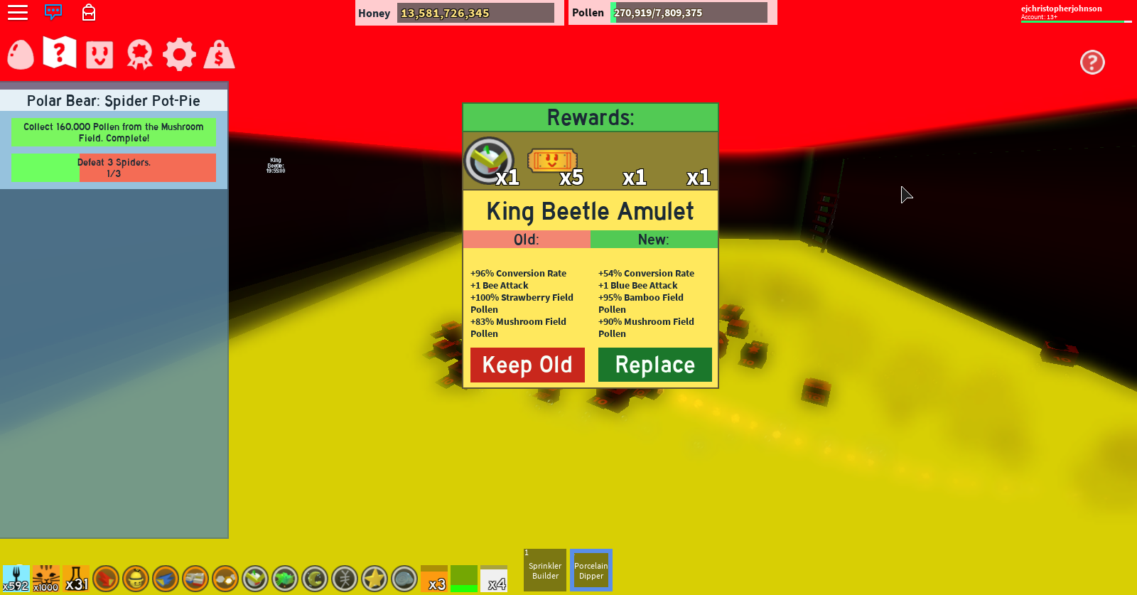 Bee Swarm Simulator King Beetle Amulet