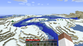 A generally flat Snowy Desert biome, with a river going through it.