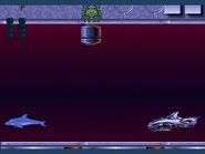 Death Replicator with drill retracted and crab on ceiling about to drop a canister.