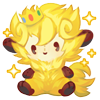 Golden king wooly plush