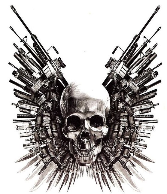 The Expendables Skull Logo 3 