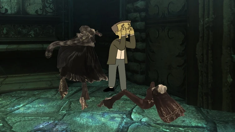 Bayonetta but Mr Burns and Smithers are lost in Vigrid