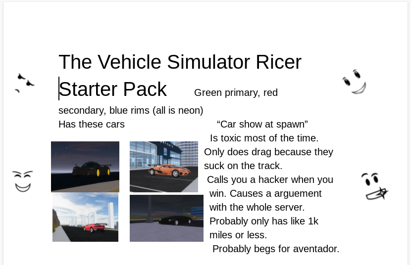 Wow A Cropped Meme Fandom - roblox vehicle simulator weekly car show week 10