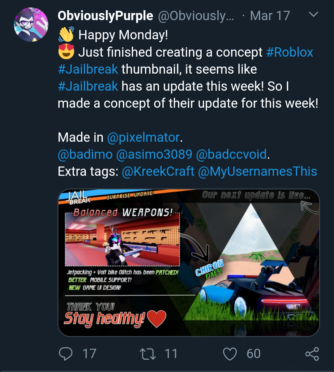 Jailbreak News Fandom - roblox jailbreak invisible glitch 2020