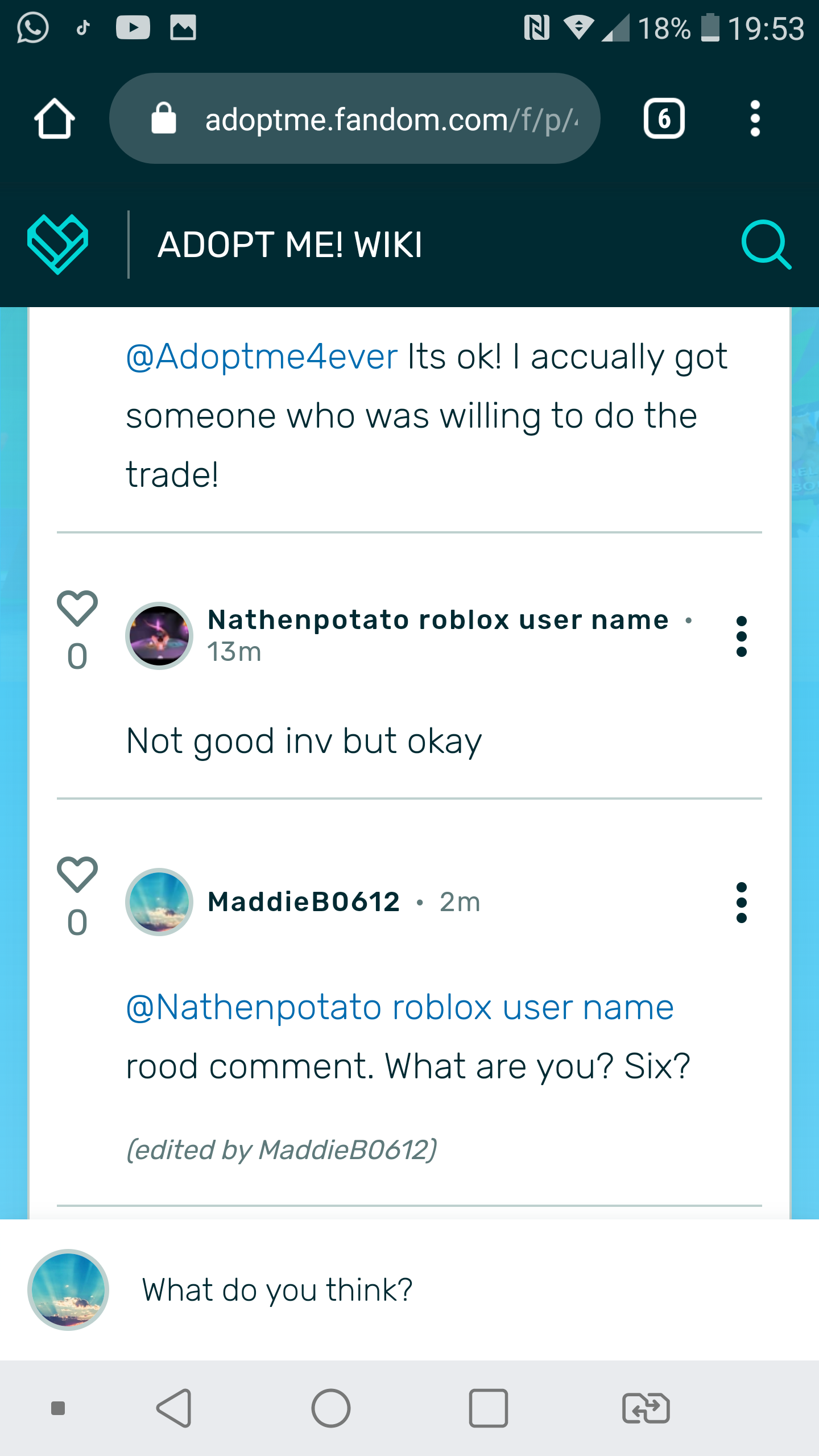 So I Posted Pictures Of My Seven Year Old Sisters Inv Fandom - roblox roast line