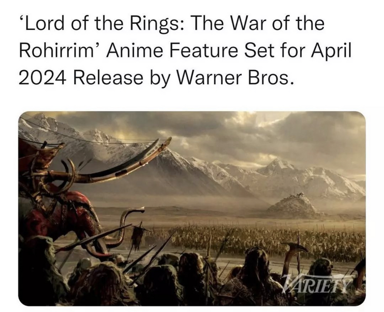 A Lord Of The Rings Anime Movie War Of The Rohirrim Is In The Works