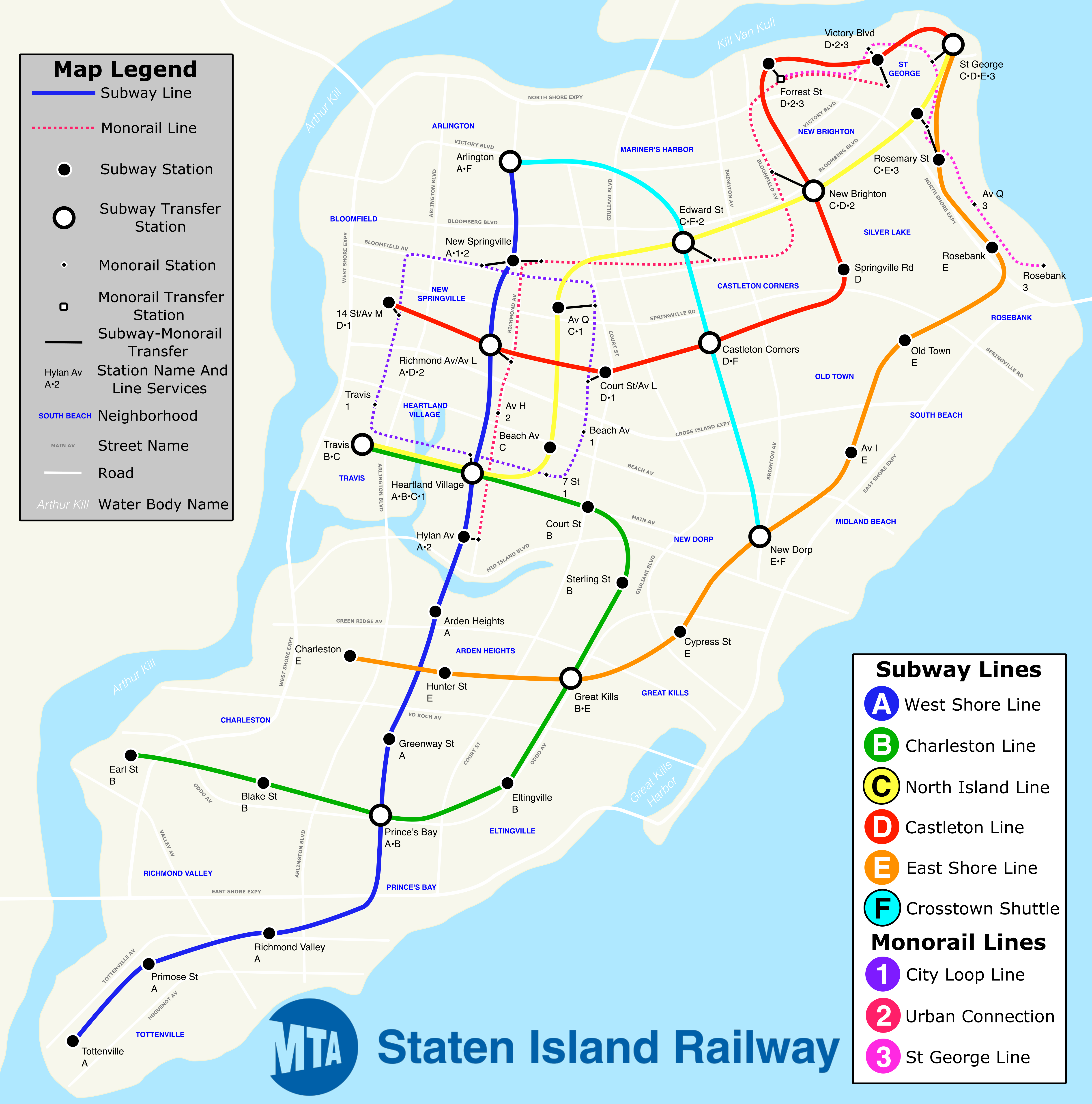 Staten Island Subway Map Elloss' Maps | Edadventures Wiki | Fandom