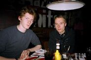 Tord and Matt sitting at a table.
