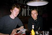 Tord and Matt sitting at a table