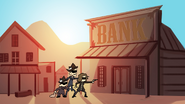 Bandits "robbing" the bank