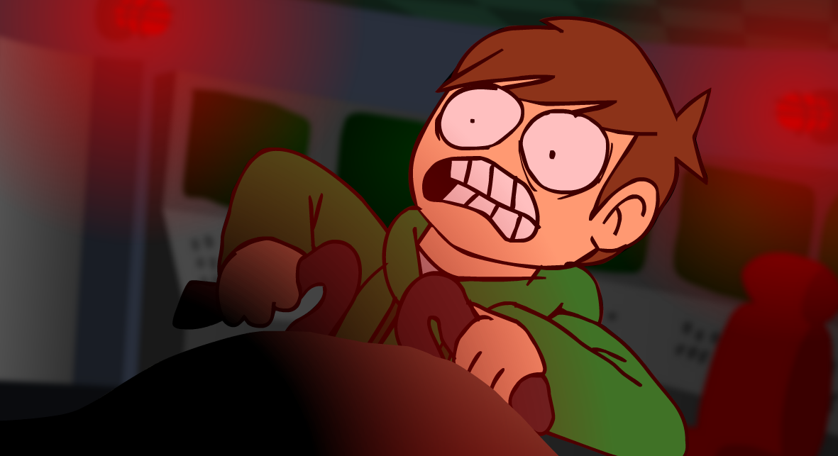 Edd crashing the spaceship