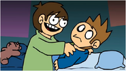 Edd wakes up Tom.