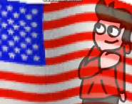 Tord pledging allegiance to the flag of the United States