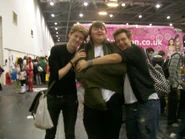 Matt, Edd, and Tom at London Comic Con in 2010.