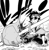 Miimi being blasted by Mora