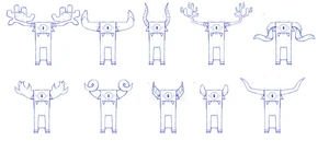 Steve released this picture of Moof concept art and said that, "Moof almost had horns."