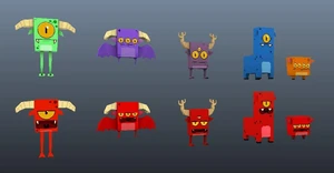 The creatures, displayed normally and when angry.