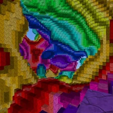 A screenshot of the caves which can be found in the Purple Biome
