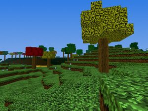 A screenshot of different colored trees.