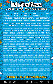 Lollapalooza 2018 lineup top