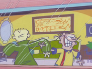 Ed and Eddy dancing inside Eddy's house.