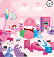 The part inside the Powerpuff Girls' room.