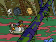 Edd and Eddy in the sewer.