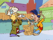 Rolf's reaction to Ed the snake charmer.