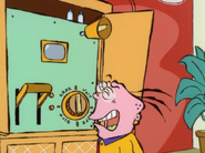 Eddy can't see Rolf's TV.