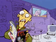 Ed reading his comic.