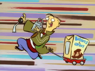 Ed acting as a truck by pulling a wagon in "Urban Ed."