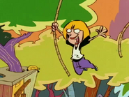 Nazz swinging on ropes.