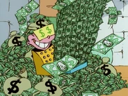 One of Eddy's reactions to his newfound riches.