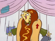 Ed as a hot dog.