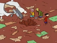 The backyard even more devastated.