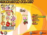 Character selection.