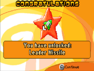 Unlocking the Leader Missile powerup.