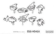 Concept art of Edd's faces.