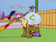 Rolf's giant bag of pennies.