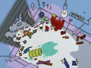 Edd finds his garage destroyed.