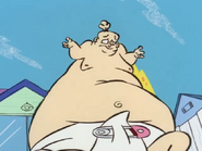 Jimmy as a sumo-wrestler.